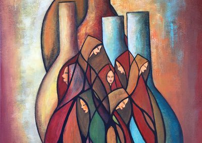Huañuspa mamapachaman kutisun | Con la muerte a la madre tierra regresaremos | Im Tod kehren wir zur Mutter Erde zurück | 50 x 70 | copyright urpi